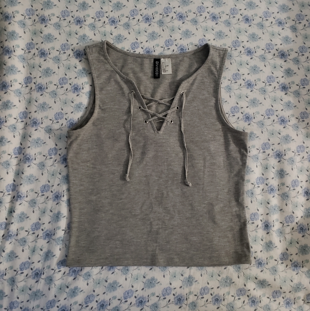Grey Tank Crop Top